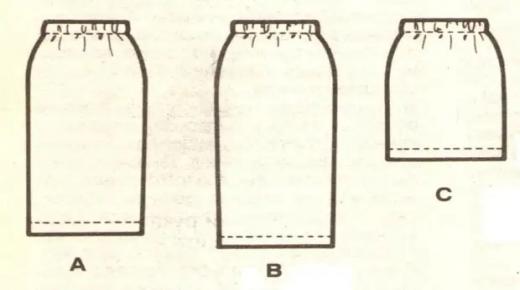 دليل أطوال التنورة