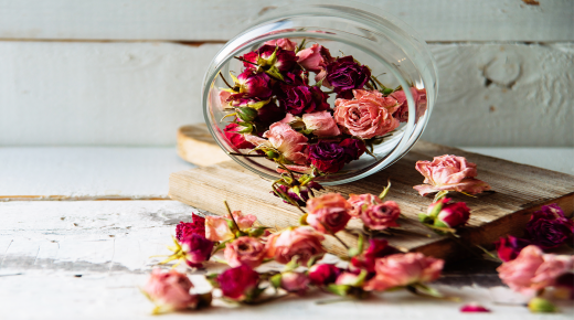 تجفيف الورد